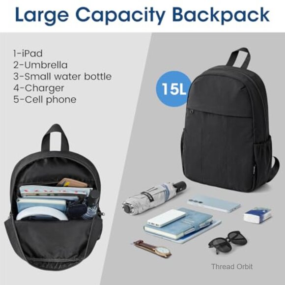 Mini Backpack Water-Resistant Daypack Adjustable Straps 15L Capacity Travel main image 4